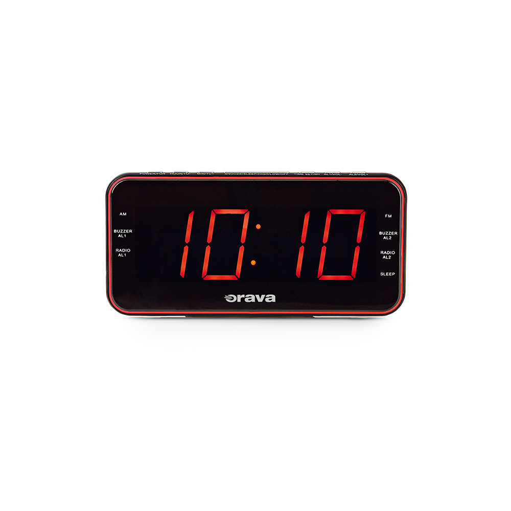 ORAVA Rádiobudík s veľkým červeným LED displejom RBD-614