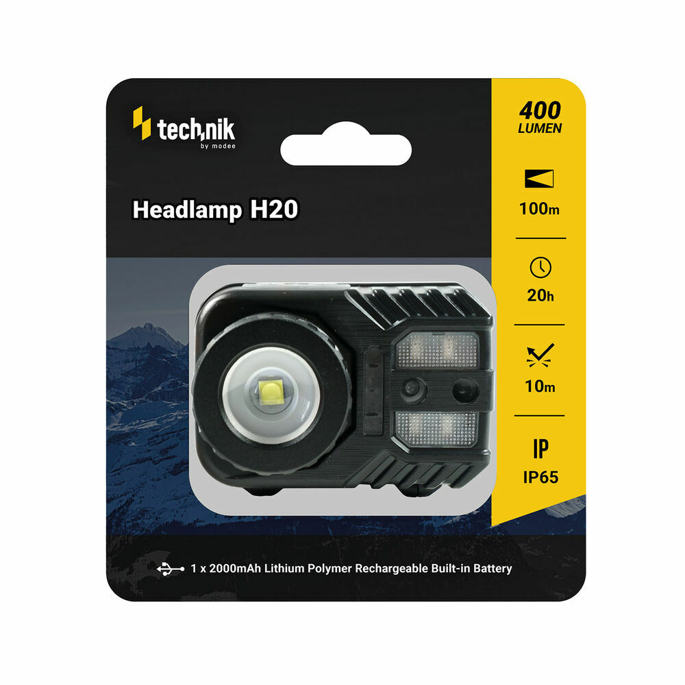 Technik MT-H20 čelovka s pogumovaním, LED CREE XPG-2, micro-USB, červené svetlo T00058825
