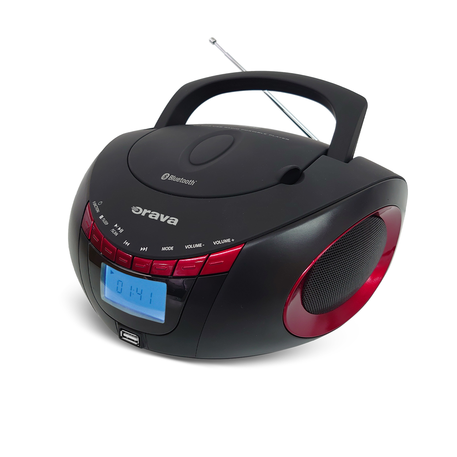 ORAVA Prenosný CD/USB prehrávač s rádiom a Bluetooth RCD-813 R