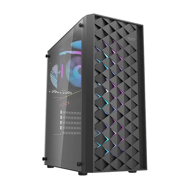 Počítačová skrinka Darkflash DK351 + 4 ventilátory (čierna) DK351 Black