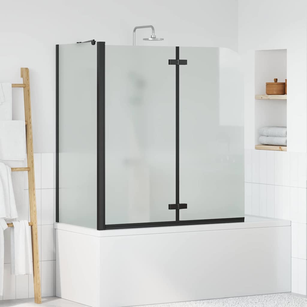 vidaXL Zábrana sprchy Čierna 120 x 68 x 130 cm ESG sklo a hliník