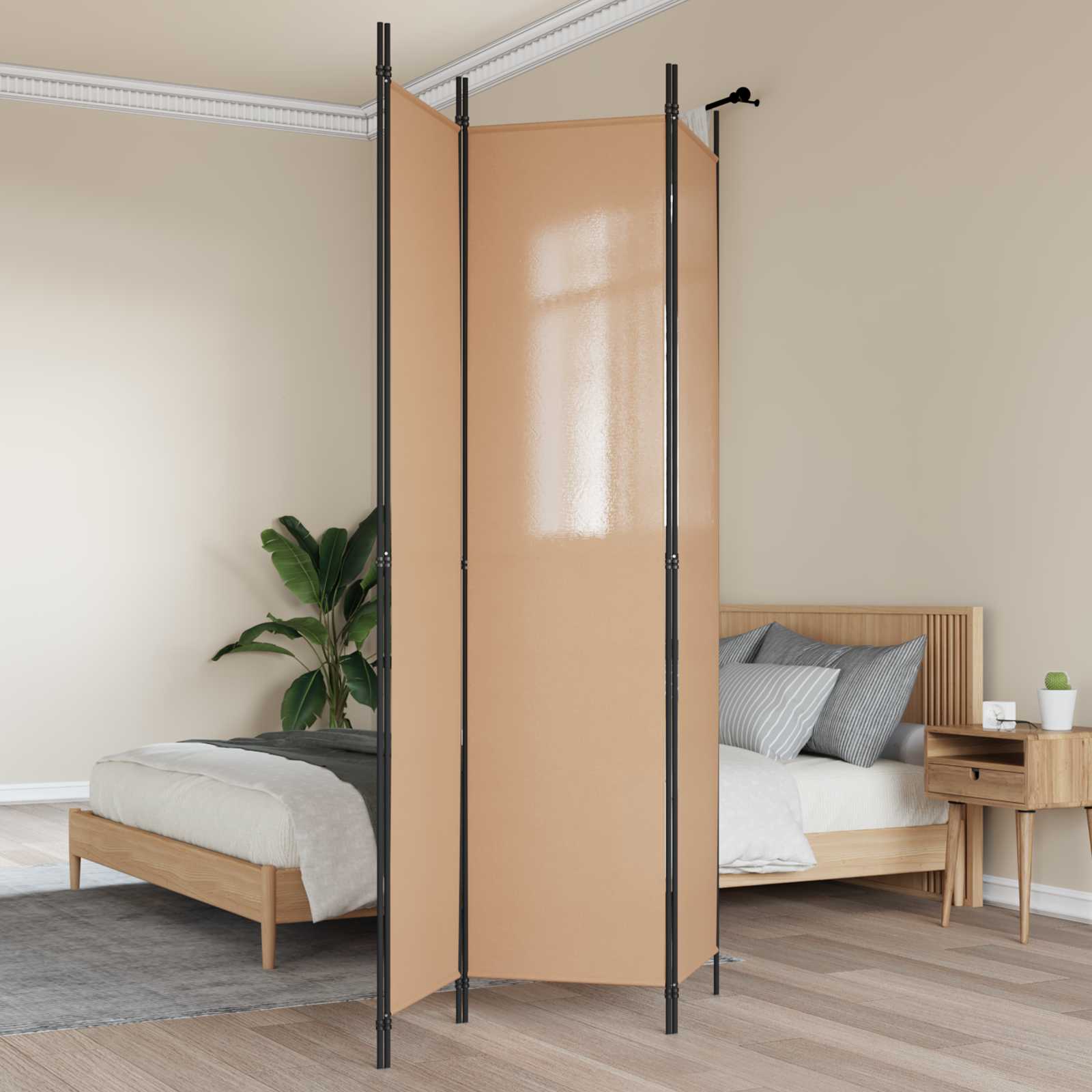 vidaXL 3-panelový paravan Béžová 150 x 220 cm Látka