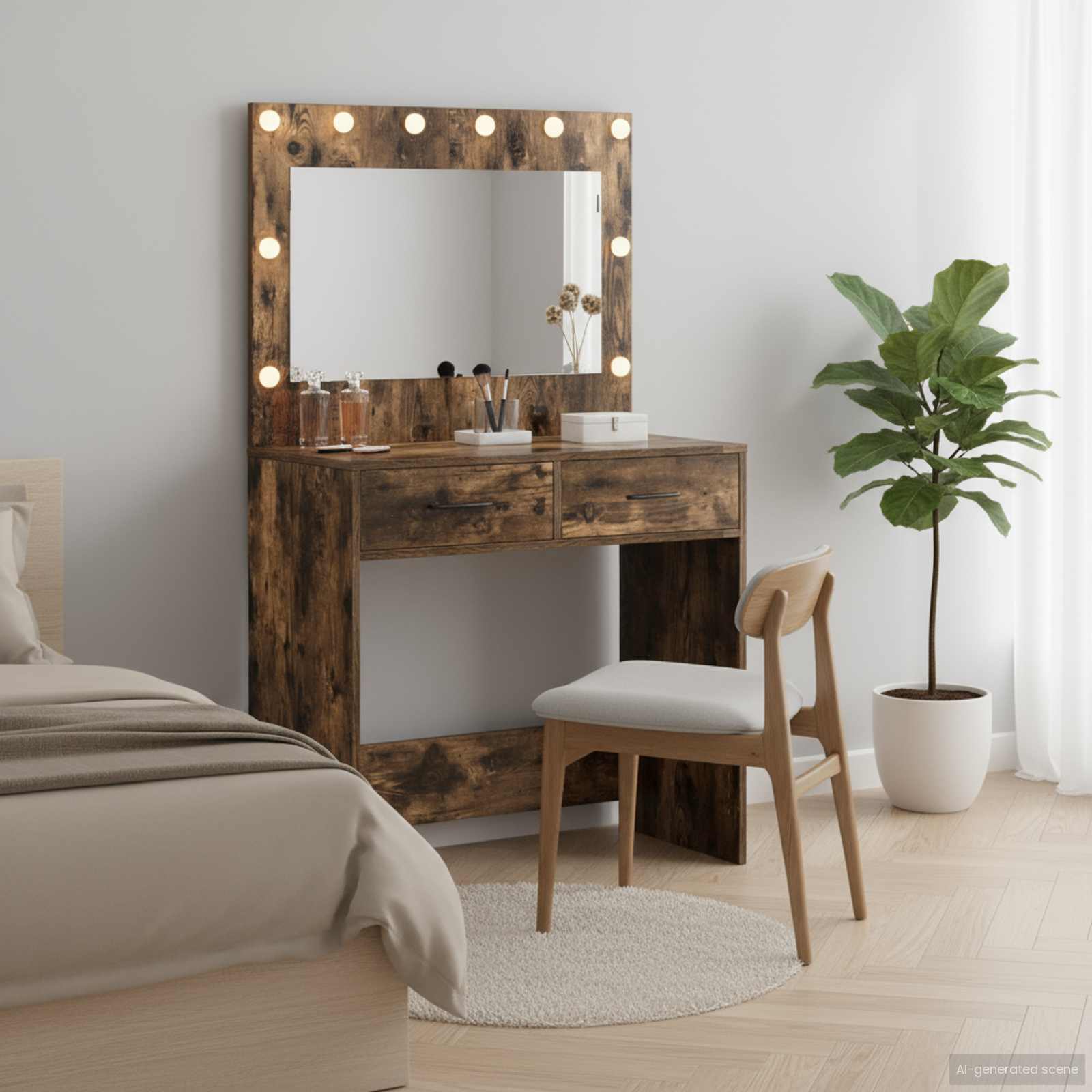 vidaXL Toaletný stolík Dymová dub 78,5 x 41 x 135 cm Kompozitné drevo