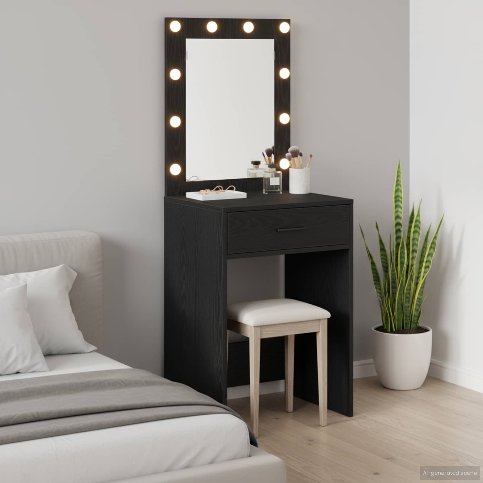 vidaXL Toaletný stolík Čierny dub 50 x 41 x 135 cm Kompozitné drevo