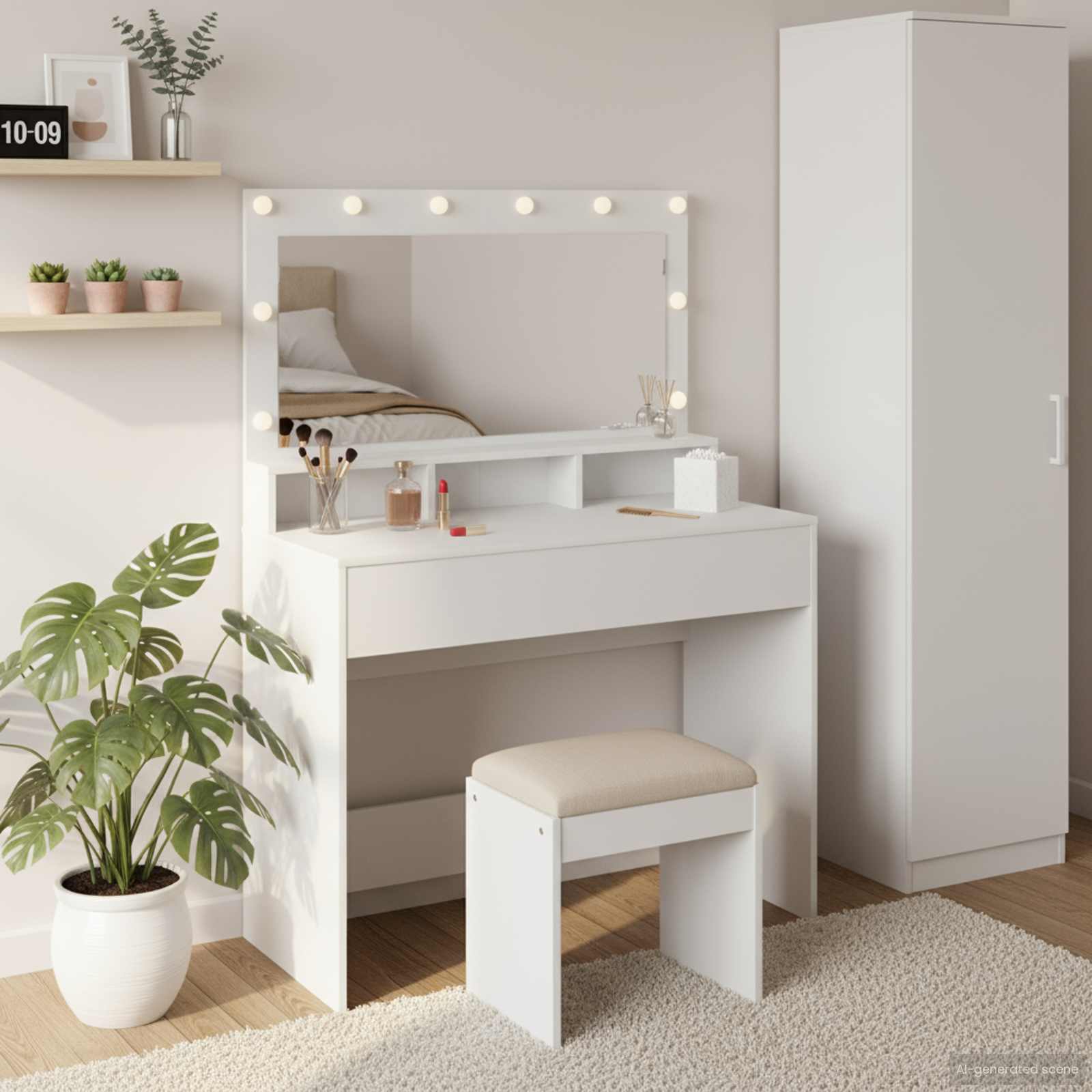 vidaXL Toaletný stolík Biela 100 x 41 x 135 cm Kompozitné drevo