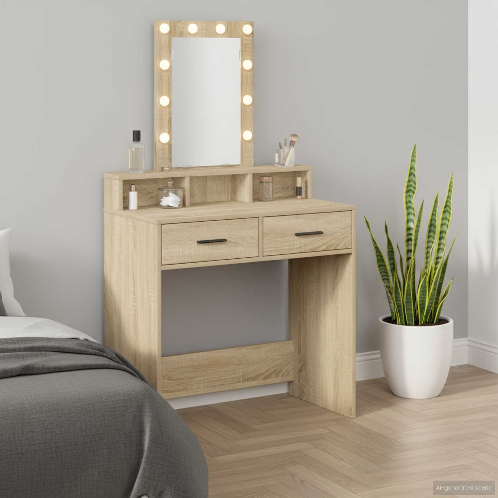 vidaXL Toaletný stolík Hnedá 79 x 41 x 140 cm Kompozitné drevo