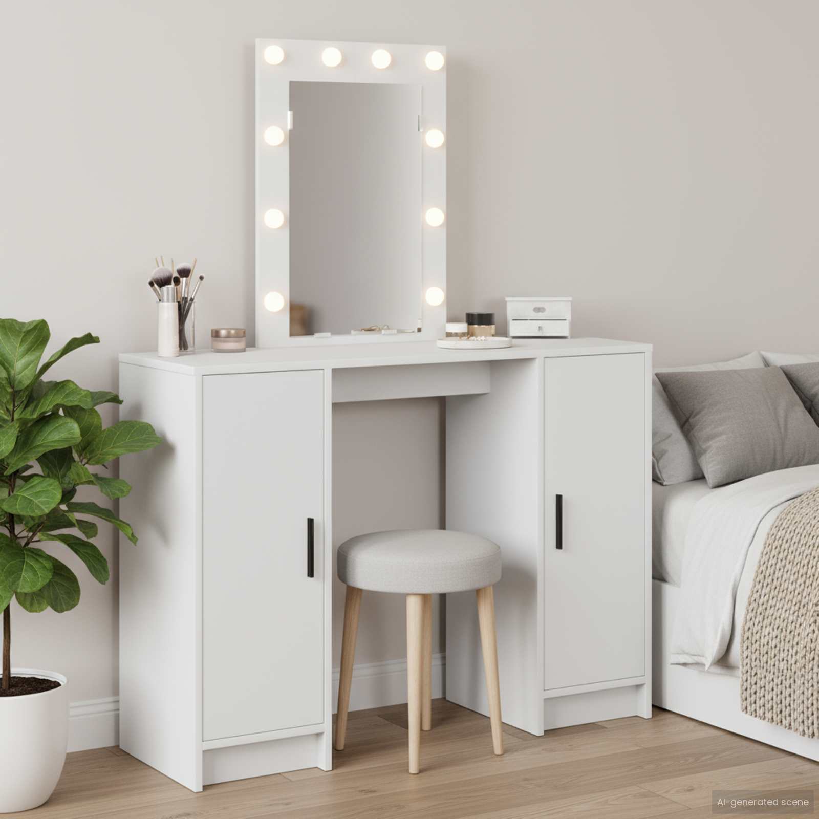 vidaXL Toaletný stolík Biela 102 x 33 x 135 cm Kompozitné drevo