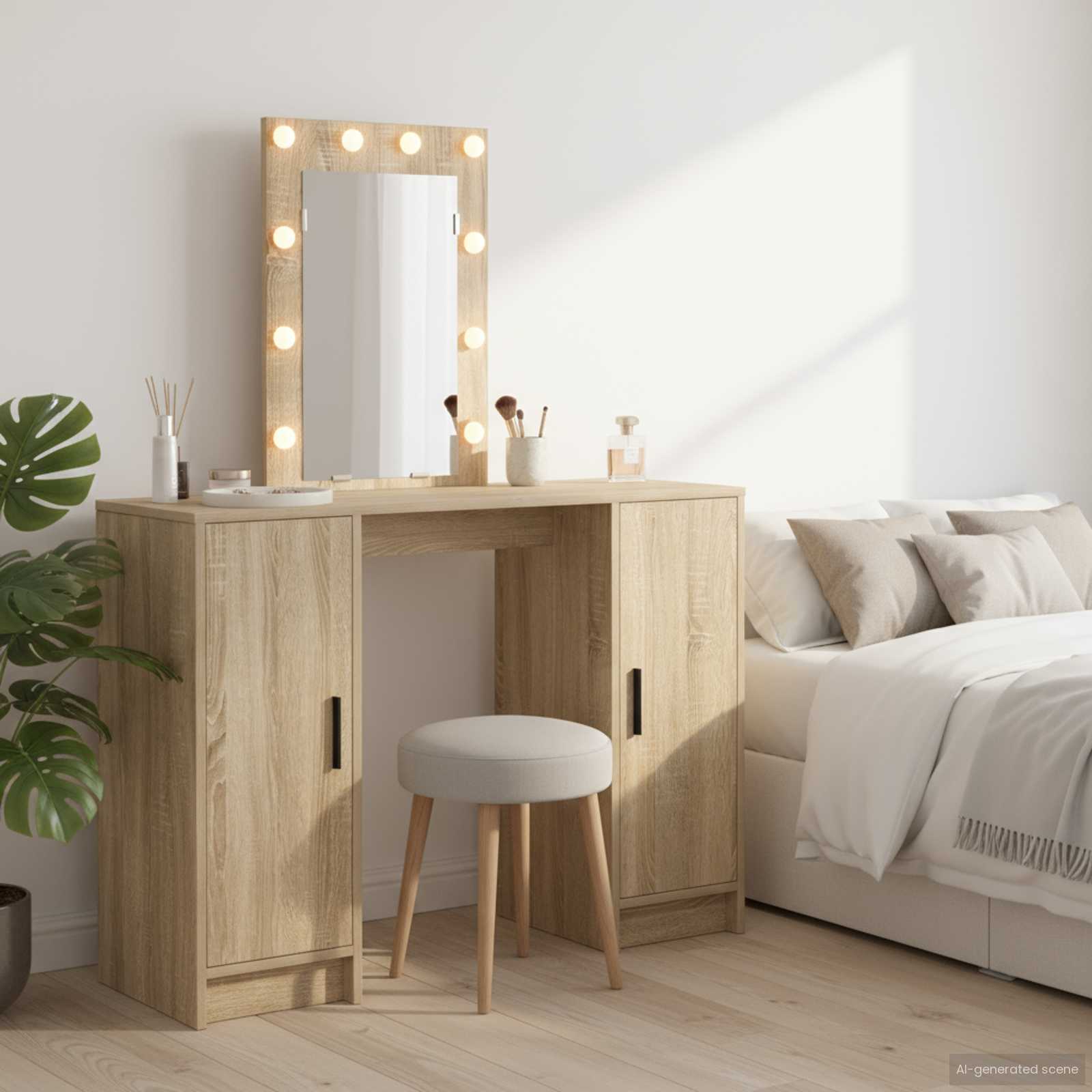 vidaXL Toaletný stolík Hnedá 102 x 33 x 135 cm Kompozitné drevo