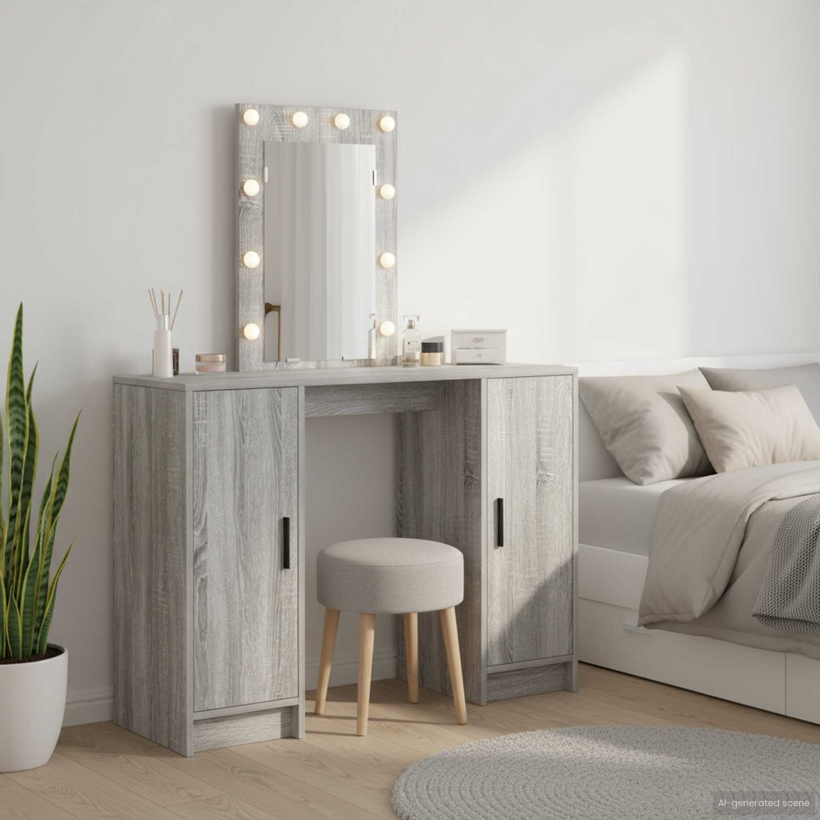 vidaXL Toaletný stolík Sivá 102 x 33 x 135 cm Kompozitné drevo