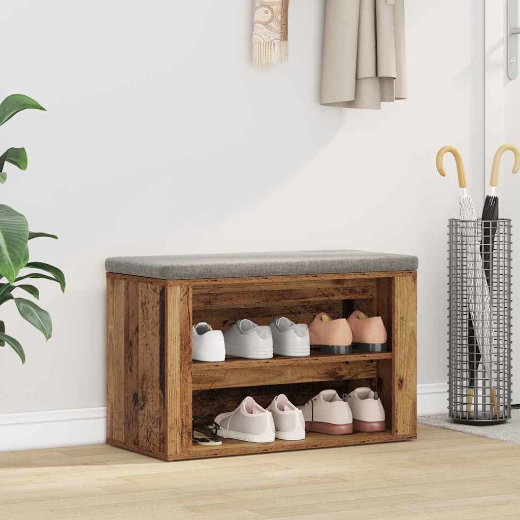 vidaXL Regál na topánky 75 x 35 x 45 cm Kompozitné drevo Staré drevo