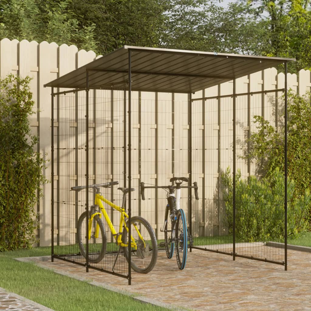 vidaXL Prístrešok na bicykel 190x190x222 cm oceľový čierny