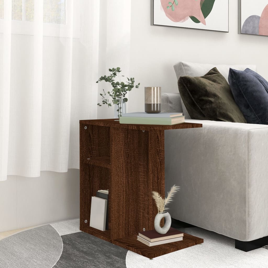 vidaXL Príručný stolík hnedý dub 50x30x50 cm spracované drevo