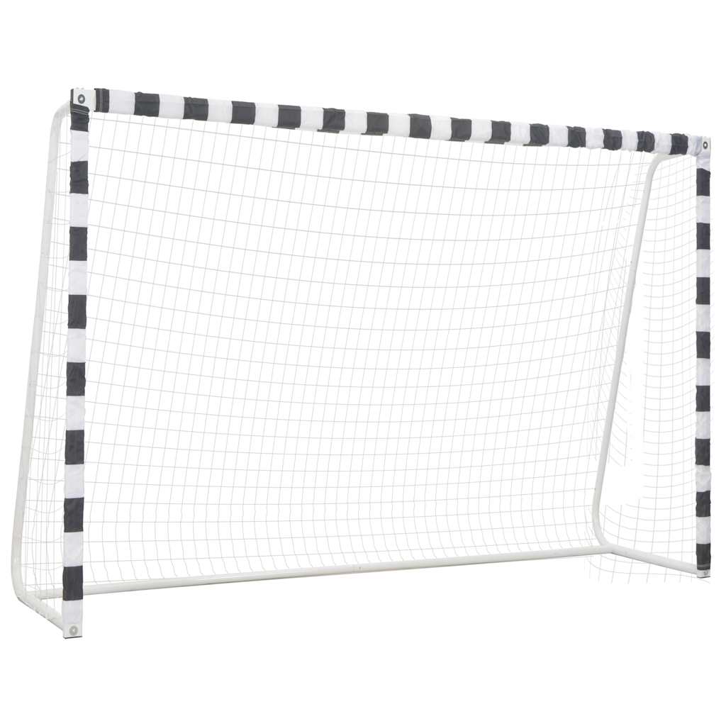 vidaXL Futbalová bránka 300x200x90 cm kovová čierna a biela