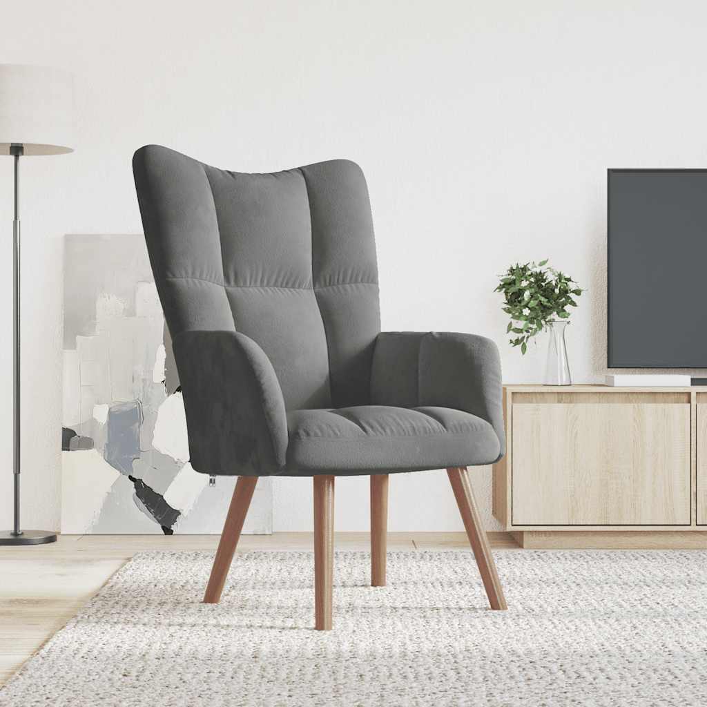 vidaXL Relaxačné kreslo tmavosivé zamat