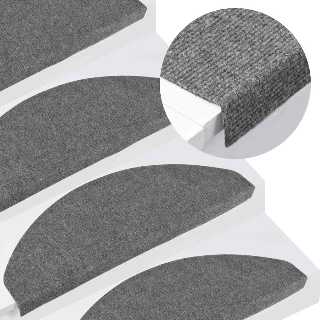 vidaXL Nášľapy na schody samolepiace 10 ks sivé 65x22,5x3,5 cm