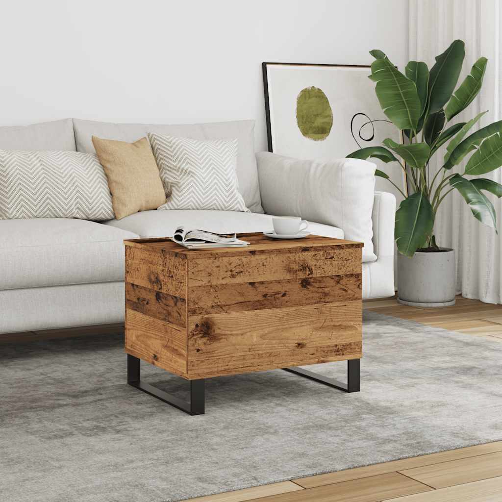 vidaXL Konferenčný stolík staré drevo 60x44,5x45 cm kompozitné drevo
