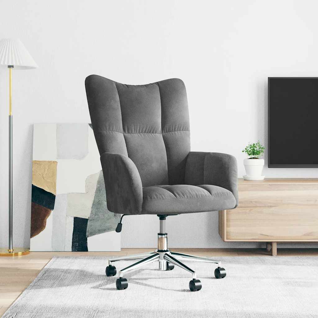 vidaXL Relaxačné kreslo tmavosivé zamat