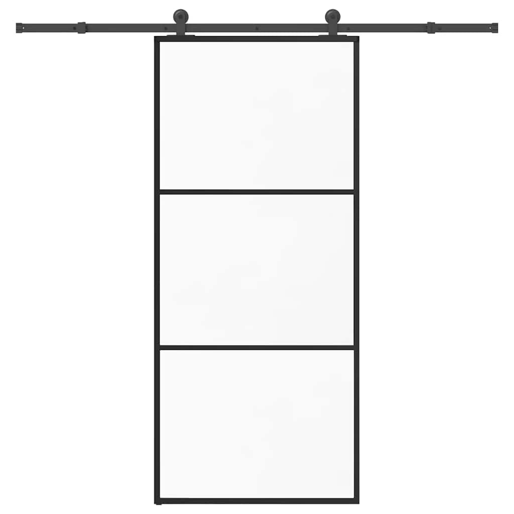 vidaXL Posuvné dvere s kovaním ESG sklo a hliník 90x205 cm
