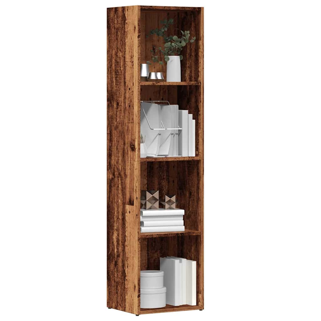 VidaXL knižnica Old Wood 36x30x143 cm Engineered Wood