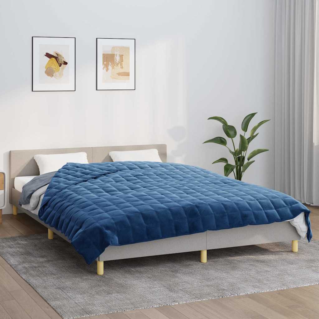 vidaXL Záťažová prikrývka modrá 200x230 cm 9 kg látka