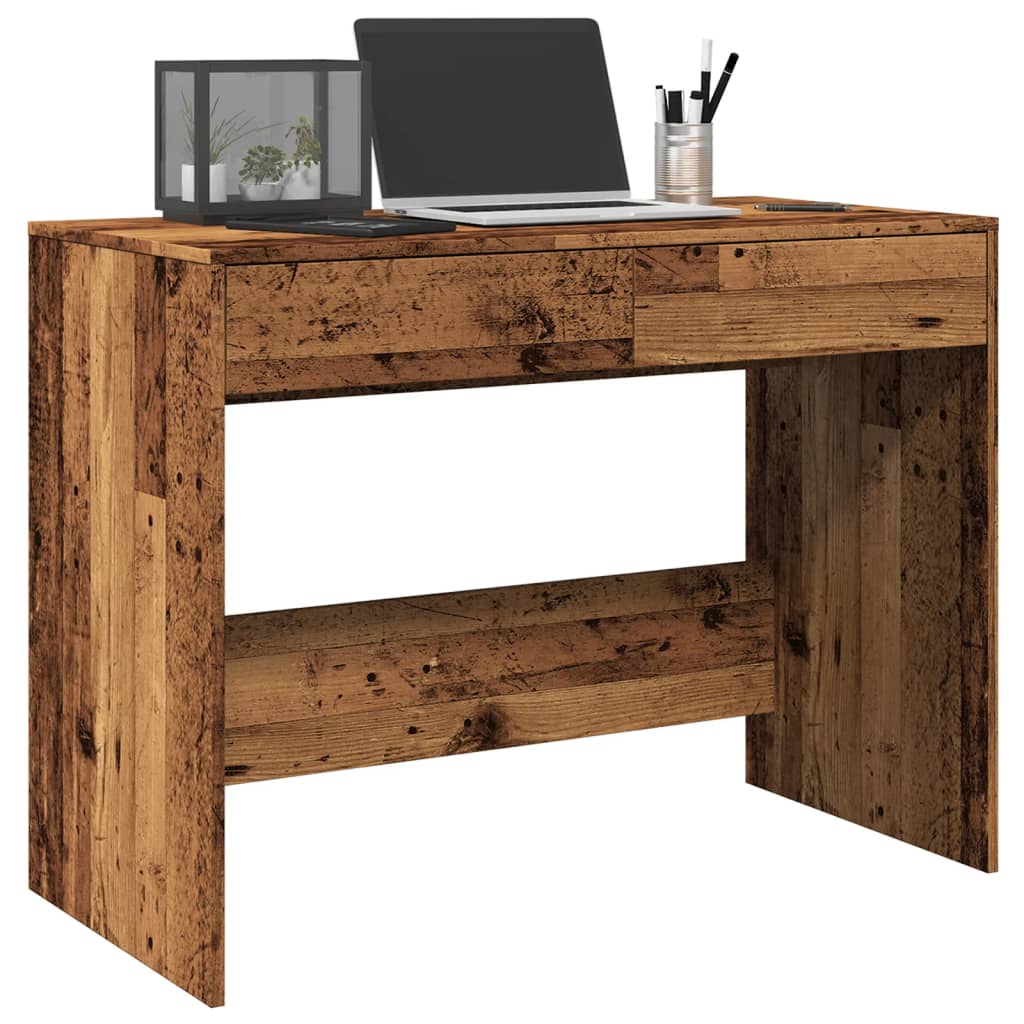 vidaXL Písací stôl, staré drevo 101x50x76,5 cm, kompozitné drevo