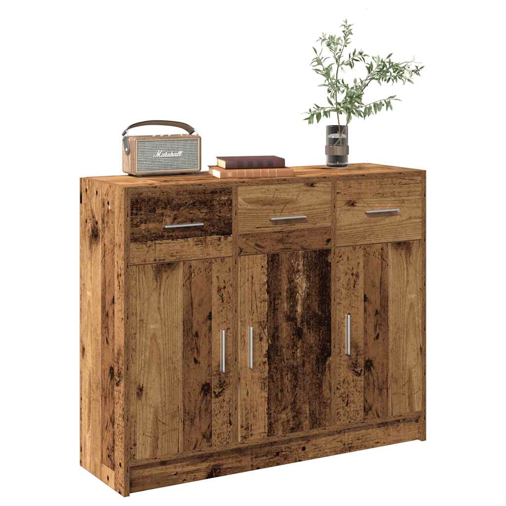 vidaXL Komoda staré drevo 91x28x75 cm kompozitné drevo