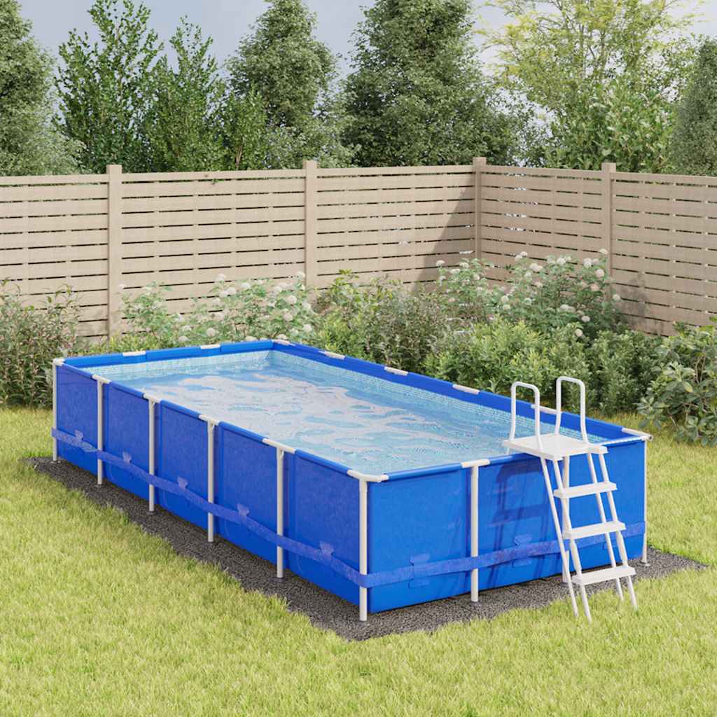 vidaXL Tkanina pod bazén bledosivá 640x321cm polyesterová geotextília