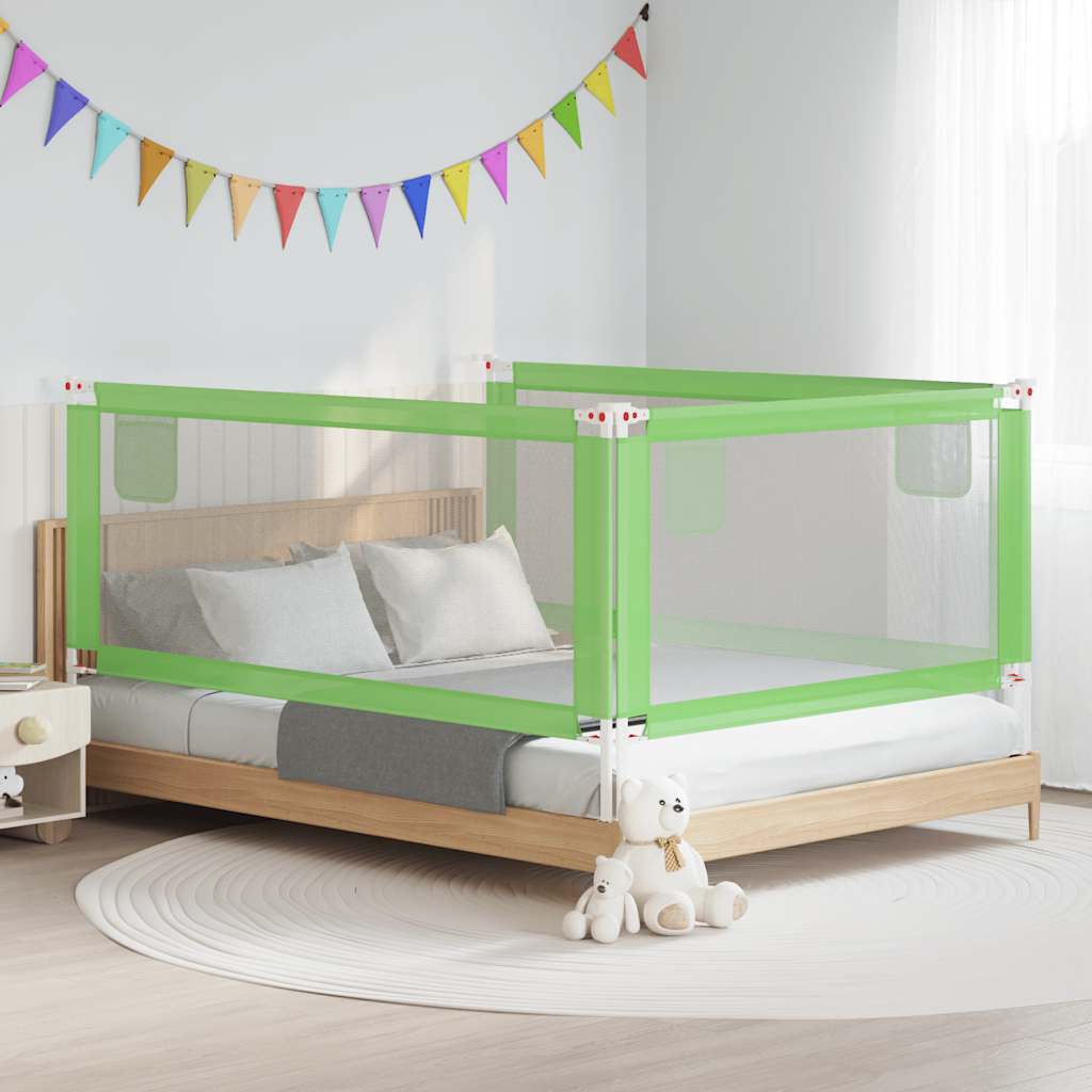vidaXL Zábrana na detskú posteľ zelená 200x25 cm látka