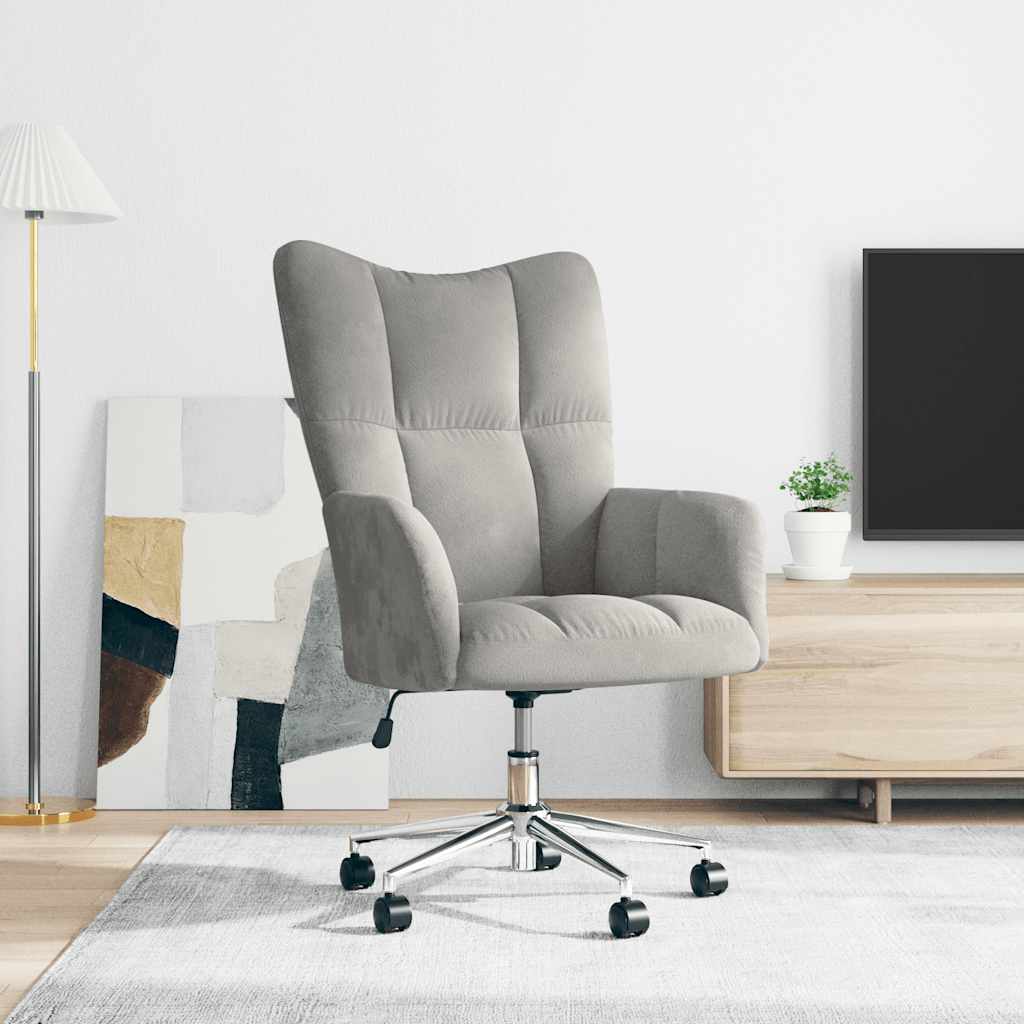 vidaXL Relaxačné kreslo bledosivé zamat