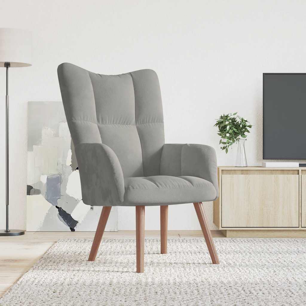 vidaXL Relaxačné kreslo bledosivé zamat