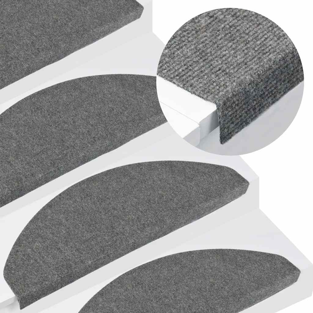 vidaXL Samolepiace nášľapy na schody 15 ks 65x22,5x3,5 cm sivé