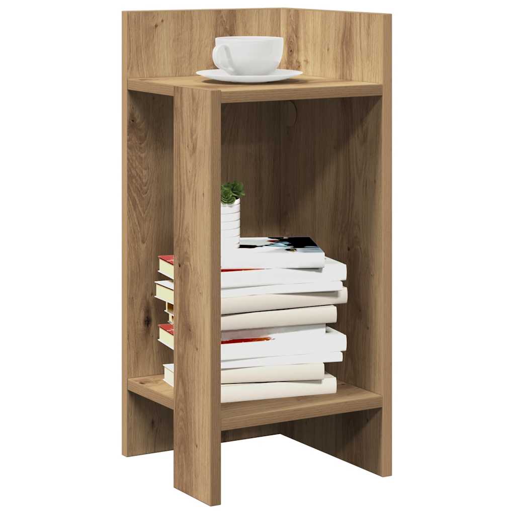 vidaXL Príručný stolík s policou dub artisan 25,5x27x60 cm