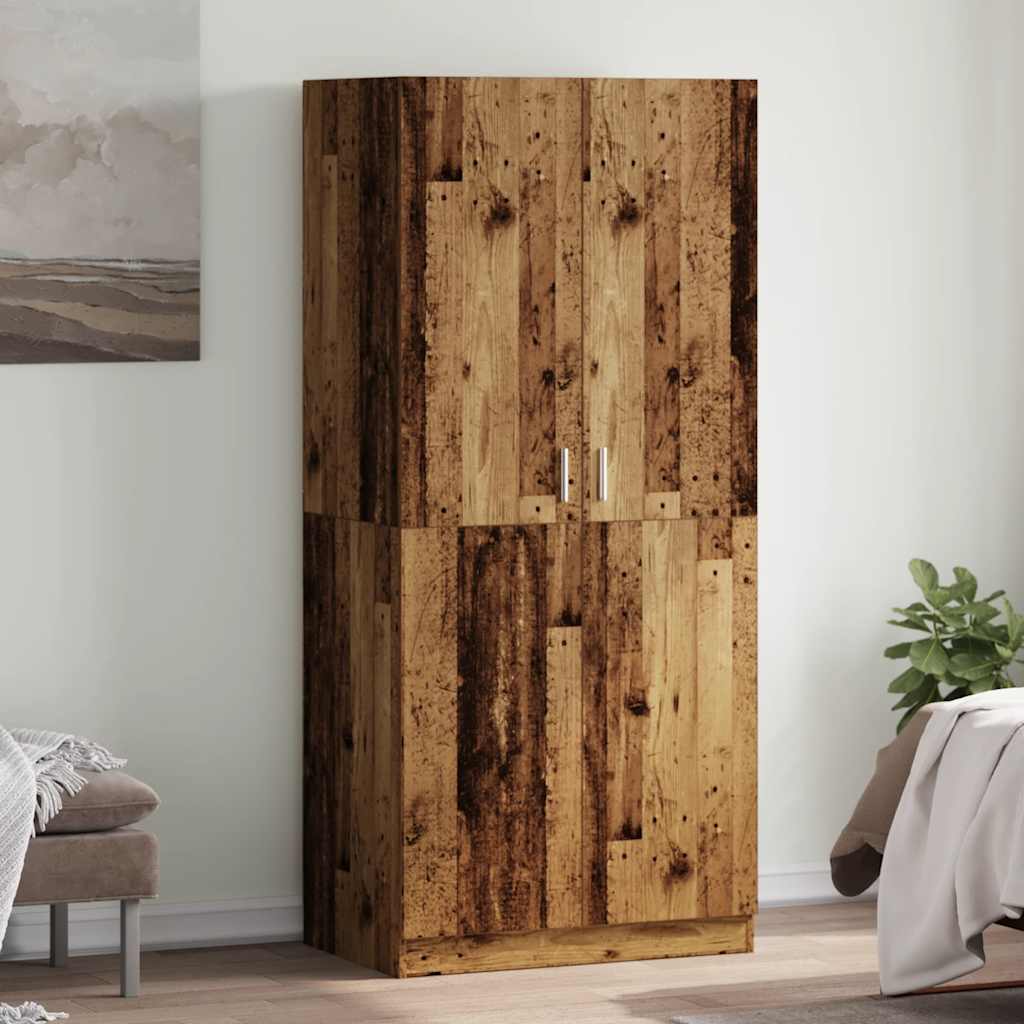 vidaXL Šatník, staré drevo 90x52x200 cm, kompozitné drevo