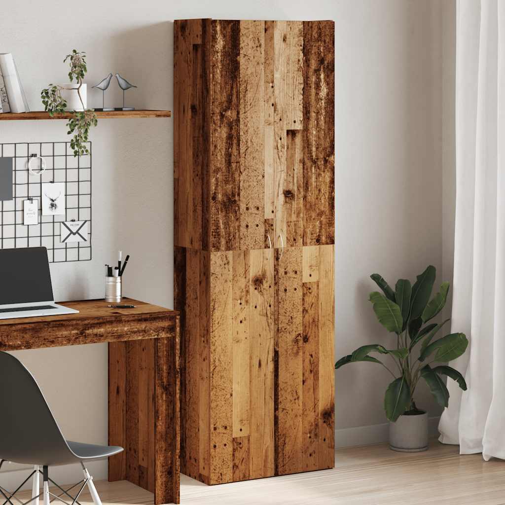 vidaXL Vysoká skrinka staré drevo 60x32x190 cm kompozitné drevo
