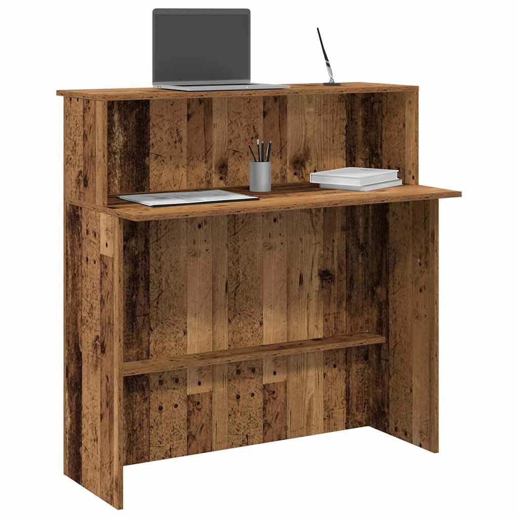 vidaXL Recepčný stôl staré drevo 100x50x103,5 cm kompozitné drevo
