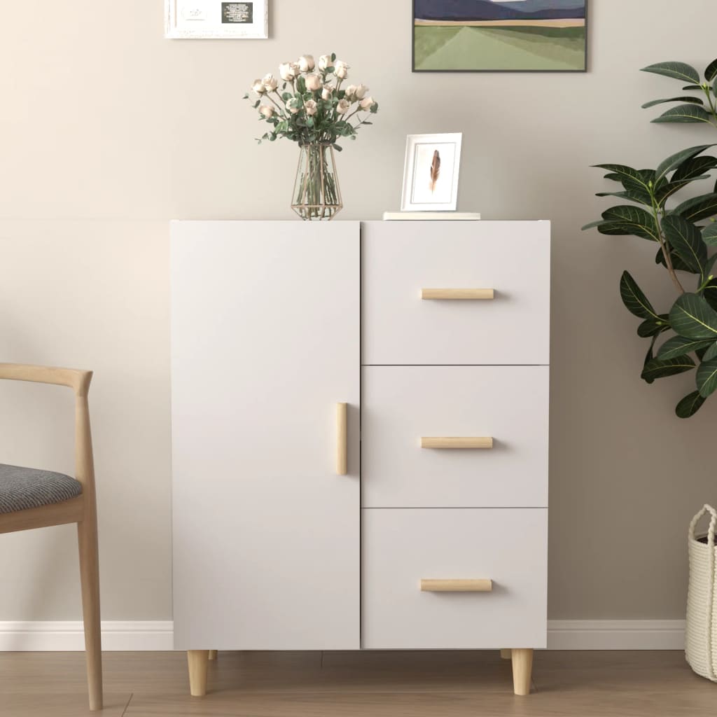 vidaXL Komoda biela 69,5x34x90 cm kompozitné drevo