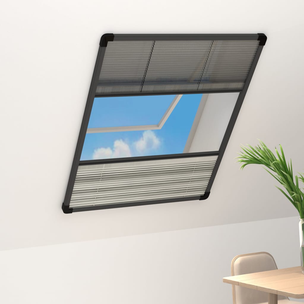 vidaXL Plisovaná okenná sieťka proti hmyzu s roletou, hliník 80x120 cm