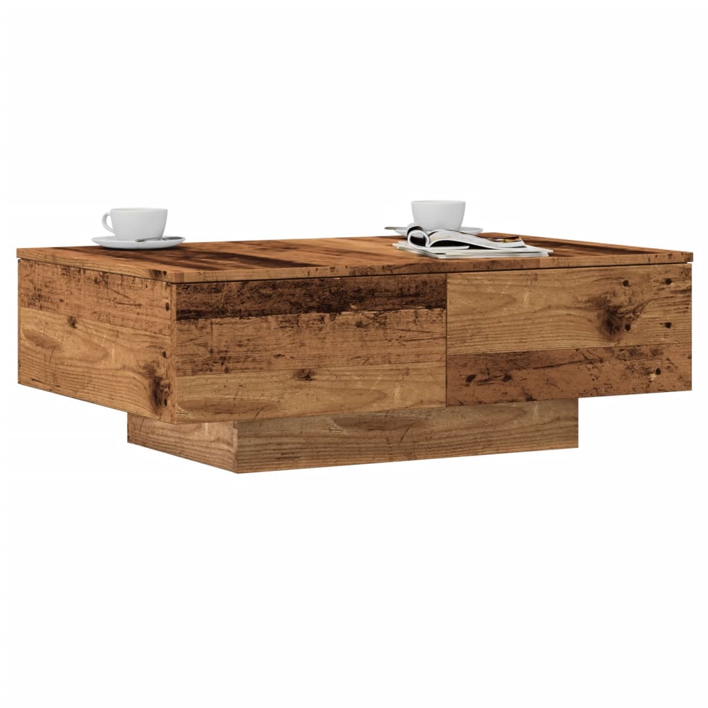 vidaXL Konferenčný stolík staré drevo 90x60x31 cm kompozitné drevo