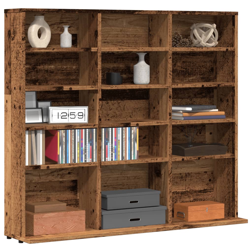 vidaXL CD skrinka staré drevo 100x23x89,5 cm kompozitné drevo