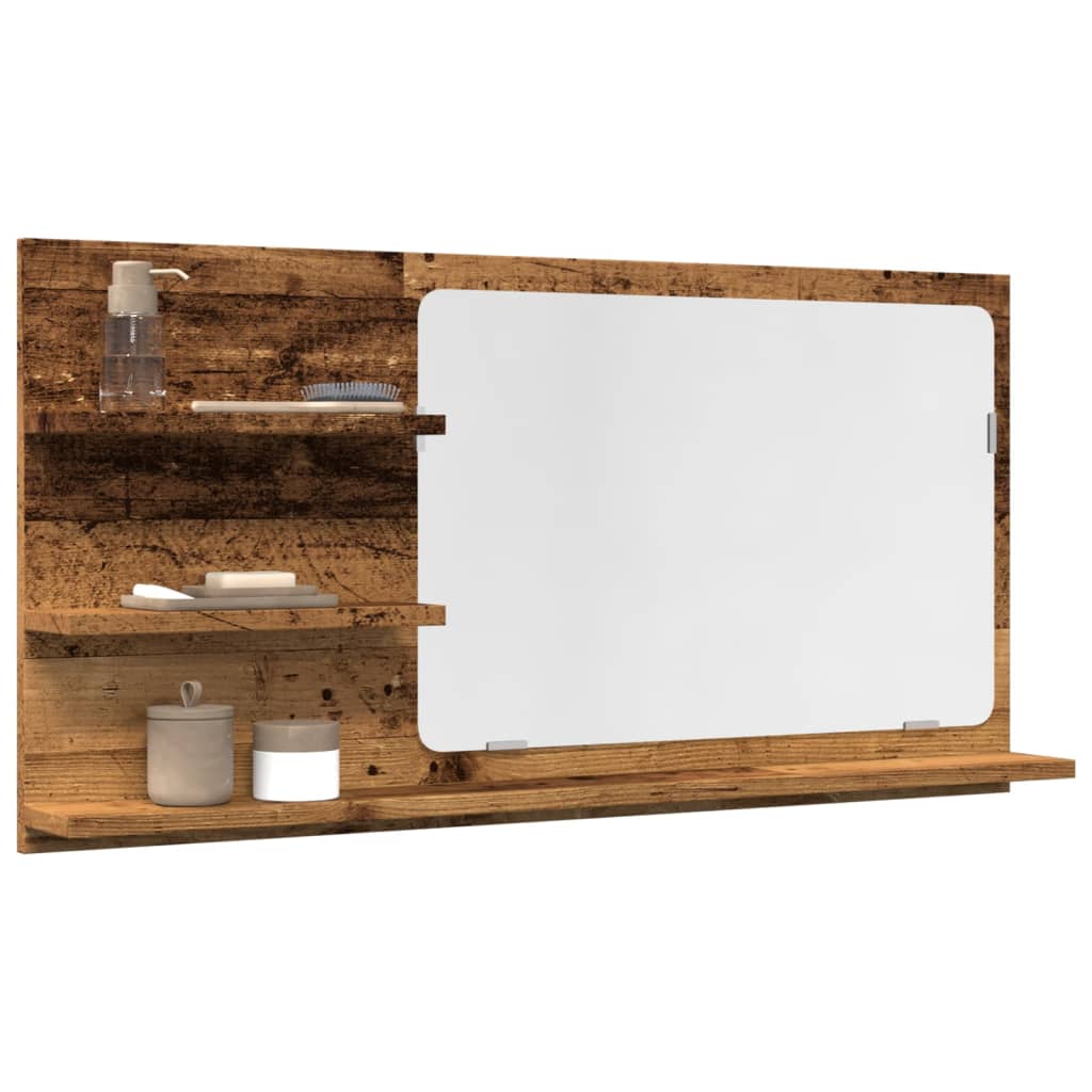 vidaXL Kúpeľňová skrinka staré drevo 90x11x45 cm kompozitné drevo