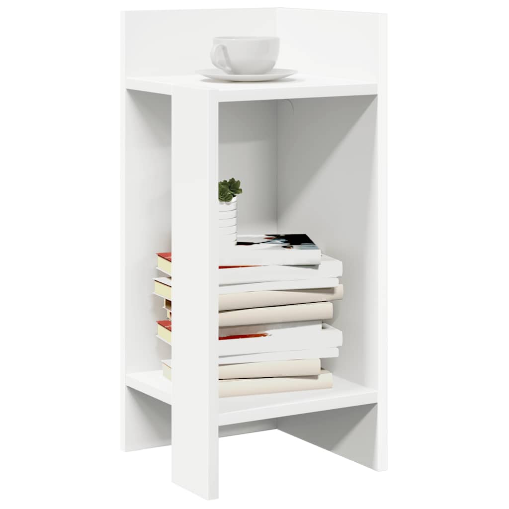 VidaXL Príručný stolík s policou Biela 25,5x27x60 cm