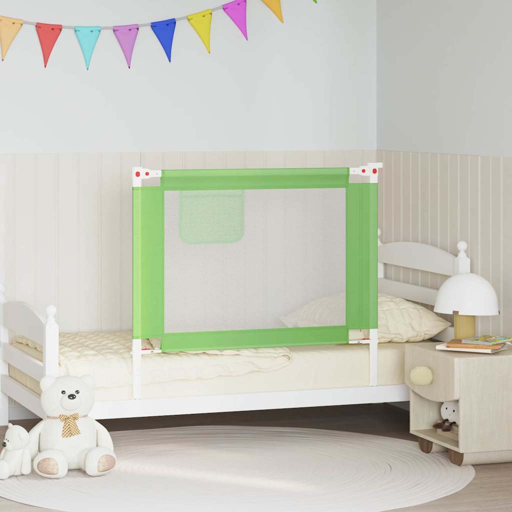vidaXL Zábrana na detskú posteľ zelená 100x25 cm látka