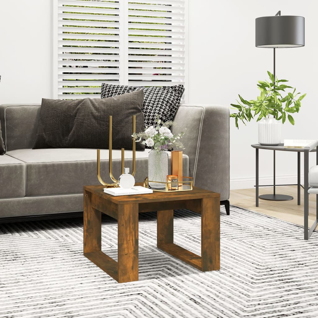 vidaXL Príručný stolík dymový dub 50x50x35 cm spracované drevo
