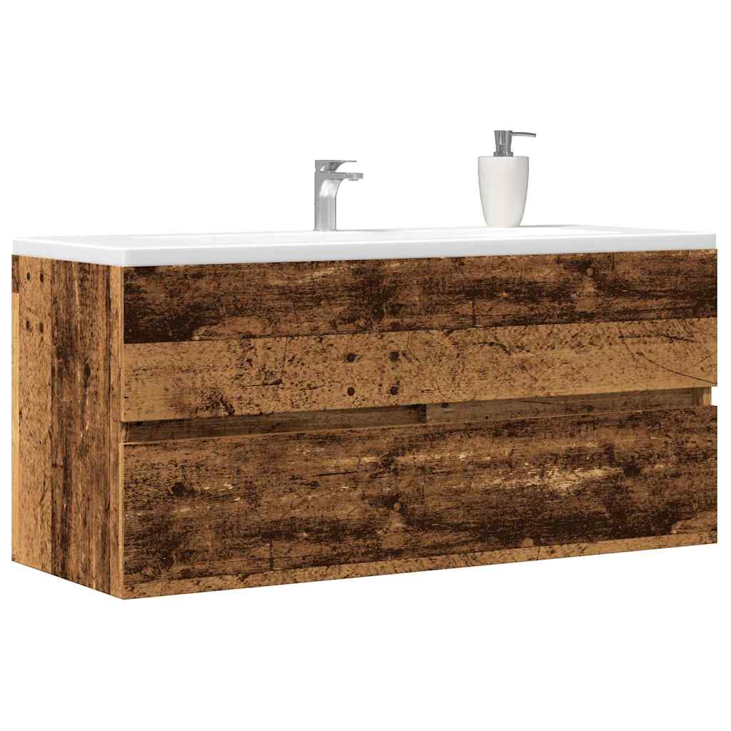 vidaXL Umývadlová skrinka staré drevo 100x38,5x45 cm kompozitné drevo