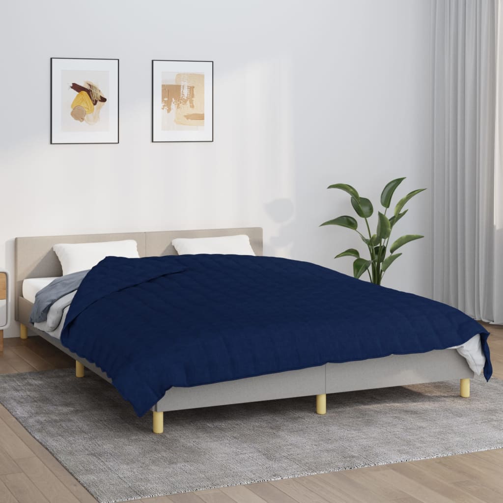 vidaXL Záťažová prikrývka modrá 200x230 cm 9 kg látka