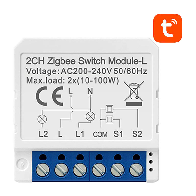 Inteligentný spínací modul ZigBee Avatto LZWSM16-W2 Bez neutrálu TUYA LZWSM16-W2