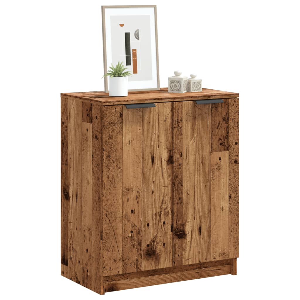 vidaXL Botník staré drevo 59x35x70 cm kompozitné drevo