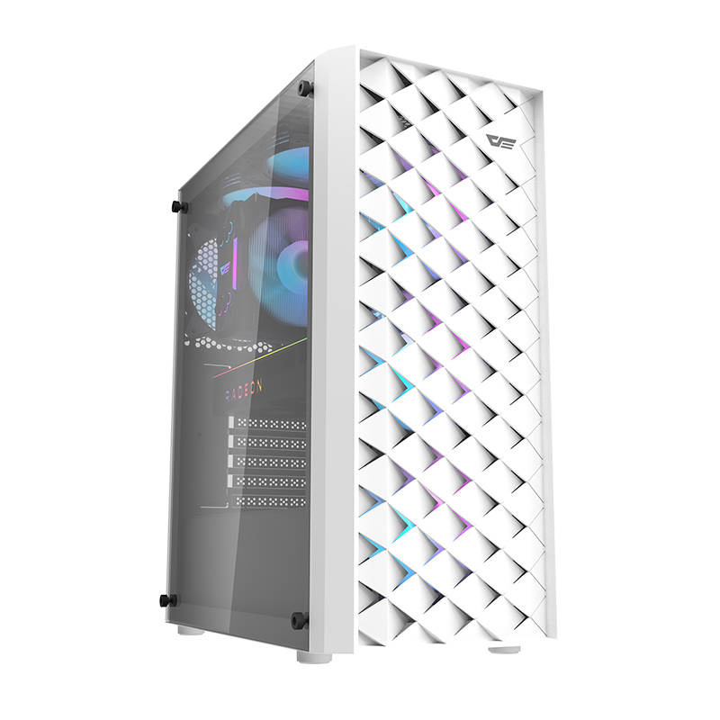 Počítačová skriňa Darkflash DK351+ 4 ventilátory (biela) DK351 White