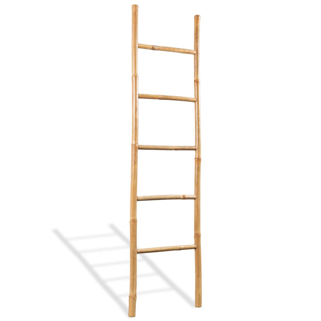 vidaXL Rebrík na uteráky s 5 priečkami, bambus, 150 cm