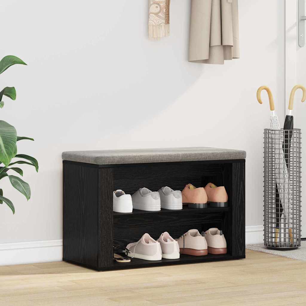 vidaXL Regál na topánky 75 x 35 x 45 cm Kompozitné drevo Čierny dub